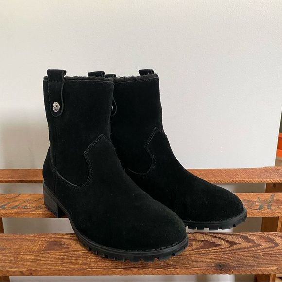 Bjorndal Aspen Black Suede Leather Ankle Boots Women’s 6 - Picture 2 of 11